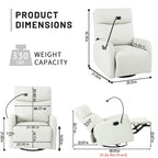 360Â° Swivel Rocking Recliner Chair with Phone Holder, Footrest, Adjustable Position for Living Room & Home Theater