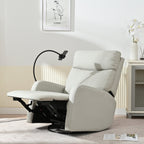 360° Swivel Rocking Recliner Chair with Phone Holder, Footrest, Adjustable Position for Living Room & Home Theater