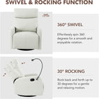 360Â° Swivel Rocking Recliner Chair with Phone Holder, Footrest, Adjustable Position for Living Room & Home Theater