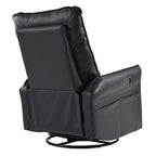 360° Swivel Rocking Recliner Chair, Manual Glider with Footrest, Modern Padded Lounge Chair for Small Spaces, Side Pockets