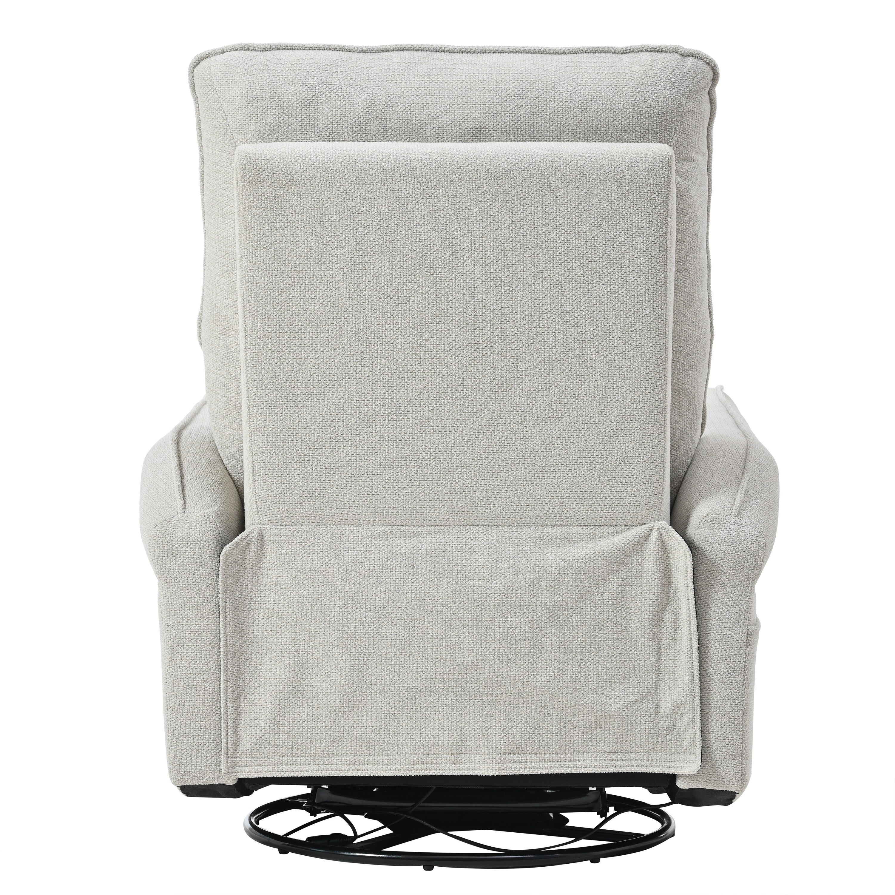360° Swivel Rocking Recliner Chair, Manual Glider with Footrest, Modern Padded Lounge Chair for Small Spaces, Side Pockets