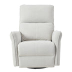 360° Swivel Rocking Recliner Chair, Manual Glider with Footrest, Modern Padded Lounge Chair for Small Spaces, Side Pockets