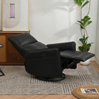 360° Swivel Rocking Recliner Chair, Manual Glider with Footrest, Modern Padded Lounge Chair for Small Spaces, Side Pockets