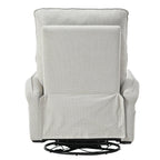 360° Swivel Rocking Recliner Chair, Manual Glider with Footrest, Modern Padded Lounge Chair for Small Spaces, Side Pockets
