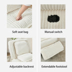 360° Swivel Rocking Single Sofa,Recliner Sofa, Manual Glider Rocking Armless Chair,Living Room Office