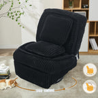 360° Swivel Rocking Single Sofa,Recliner Sofa, Manual Glider Rocking Armless Chair,Living Room Office