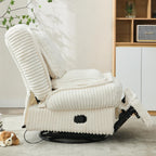 360° Swivel Rocking Single Sofa,Recliner Sofa, Manual Glider Rocking Armless Chair,Living Room Office