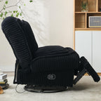 360° Swivel Rocking Single Sofa,Recliner Sofa, Manual Glider Rocking Armless Chair,Living Room Office