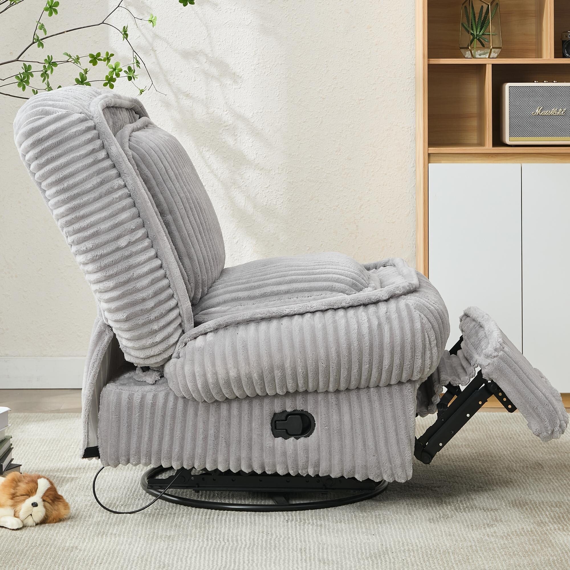 360° Swivel Rocking Single Sofa,Recliner Sofa, Manual Glider Rocking Armless Chair,Living Room Office