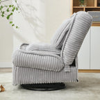 360° Swivel Rocking Single Sofa,Recliner Sofa, Manual Glider Rocking Armless Chair,Living Room Office
