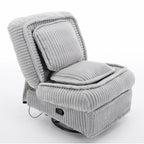 360° Swivel Rocking Single Sofa,Recliner Sofa, Manual Glider Rocking Armless Chair,Living Room Office