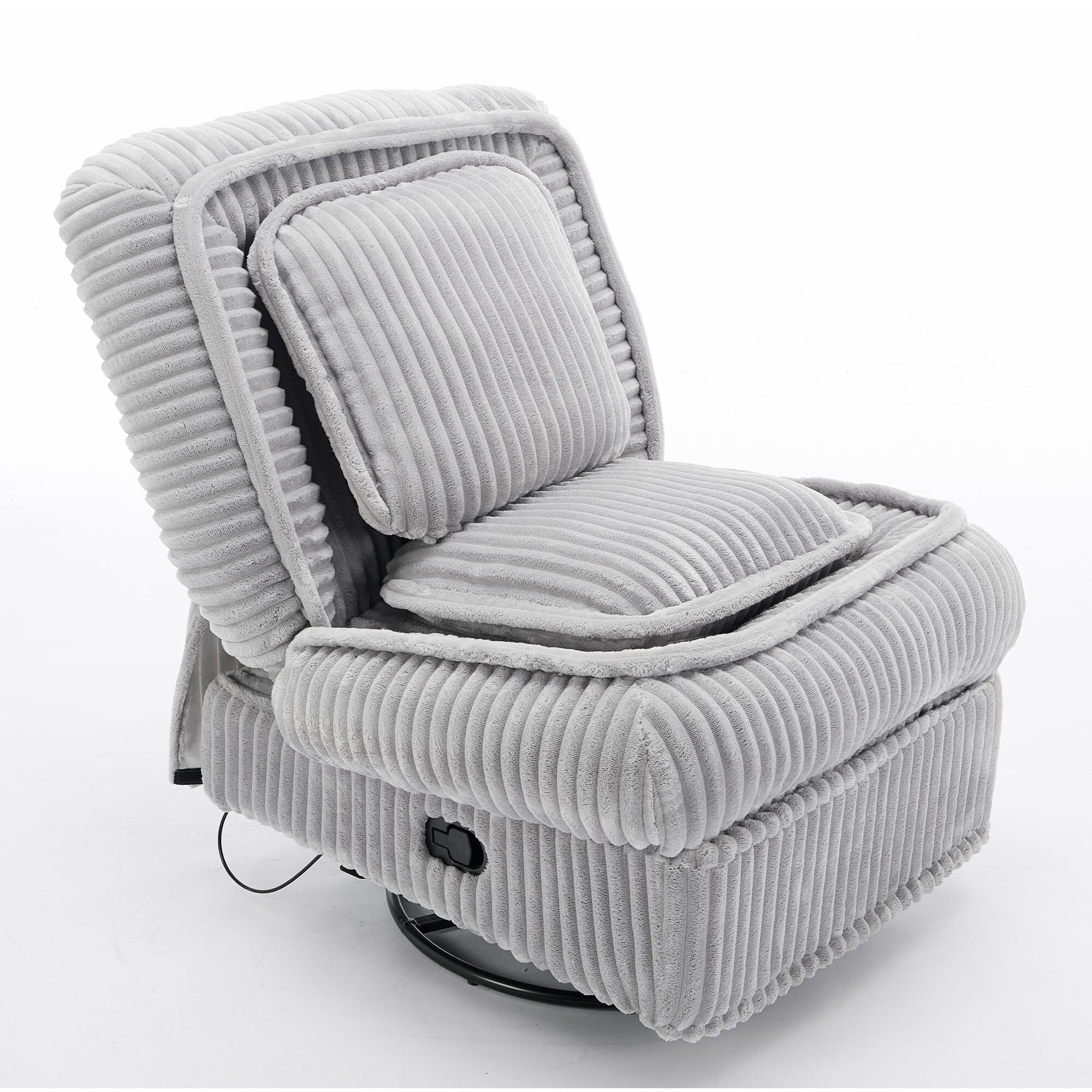 360° Swivel Rocking Single Sofa,Recliner Sofa, Manual Glider Rocking Armless Chair,Living Room Office