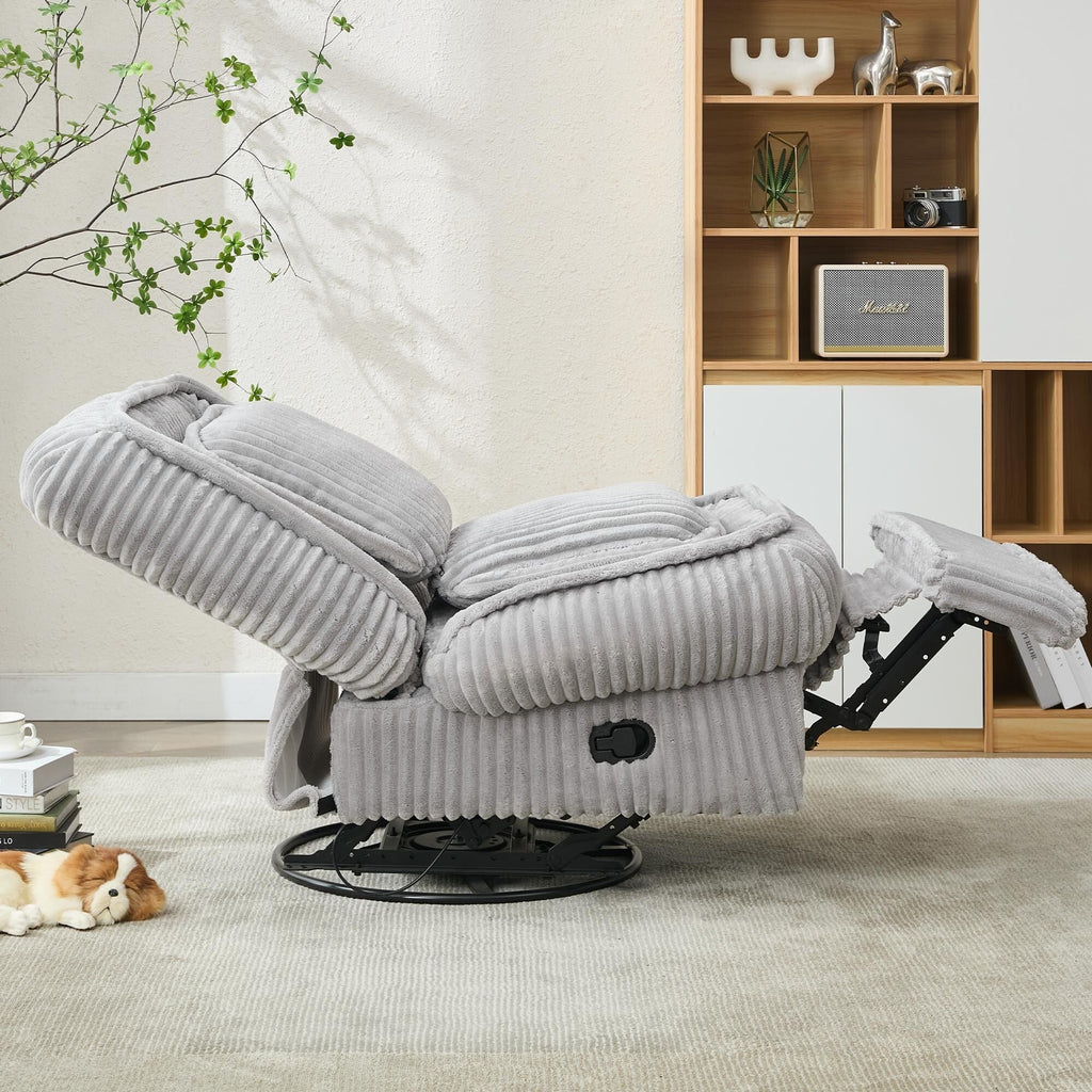 360° Swivel Rocking Single Sofa,Recliner Sofa, Manual Glider Rocking Armless Chair,Living Room Office