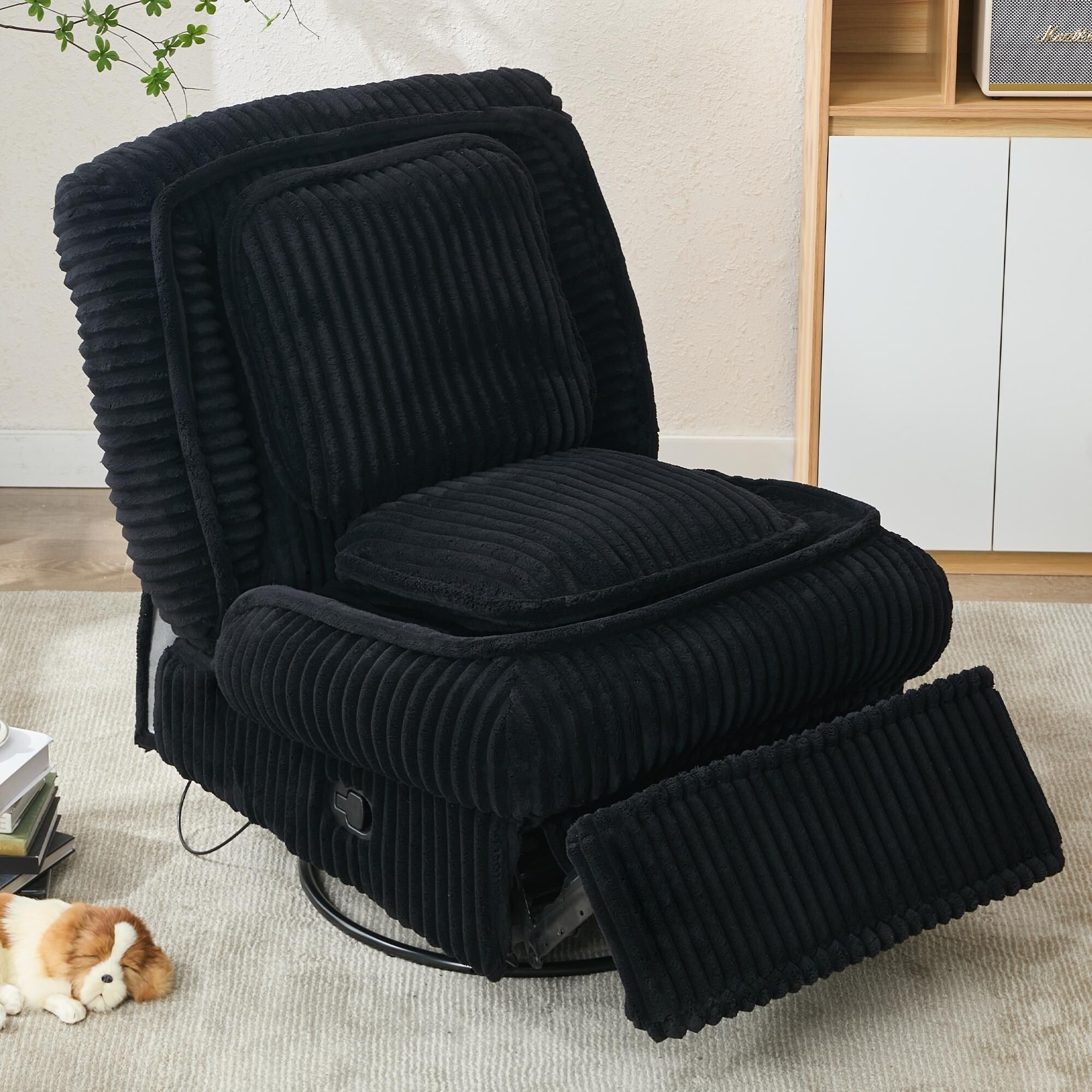 360° Swivel Rocking Single Sofa,Recliner Sofa, Manual Glider Rocking Armless Chair,Living Room Office