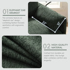 38 Chenille Single Sofa with Storage Ottoman, USB Charger, Side Storage Pockets, Pillow-like Armrests