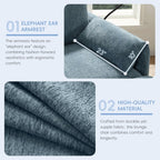 38 Chenille Single Sofa with Storage Ottoman, USB Charger, Side Storage Pockets, Pillow-like Armrests