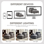 38 Chenille Single Sofa with Storage Ottoman, USB Charger, Side Storage Pockets, Pillow-like Armrests