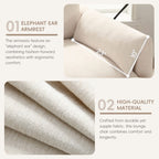 38 Chenille Single Sofa with Storage Ottoman, USB Charger, Side Storage Pockets, Pillow-like Armrests