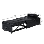 39.8 Single Folding Ottoman Sofa Bed with Adjustable Back and Pillows for Living Room