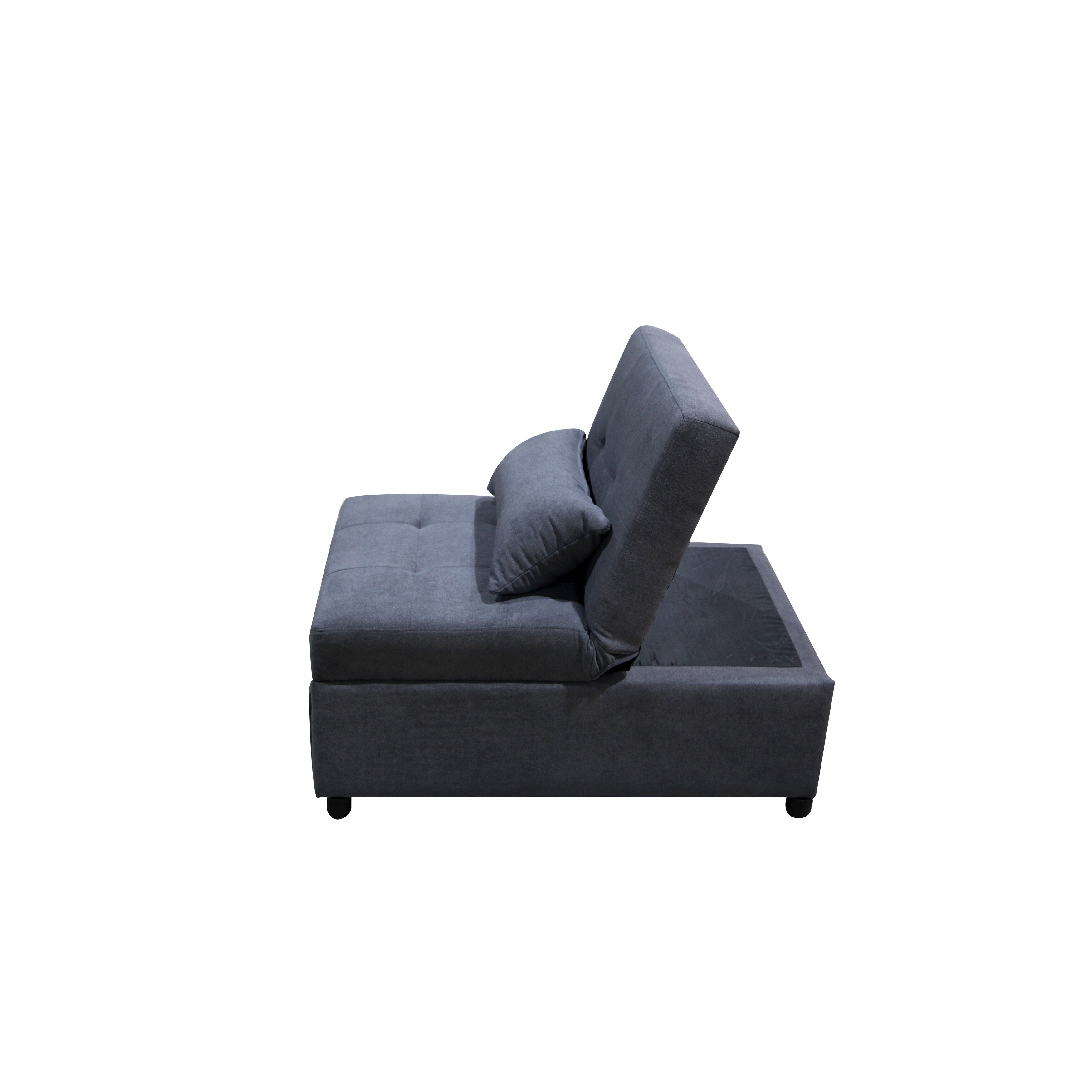 39.8 Single Folding Ottoman Sofa Bed with Adjustable Back and Pillows for Living Room