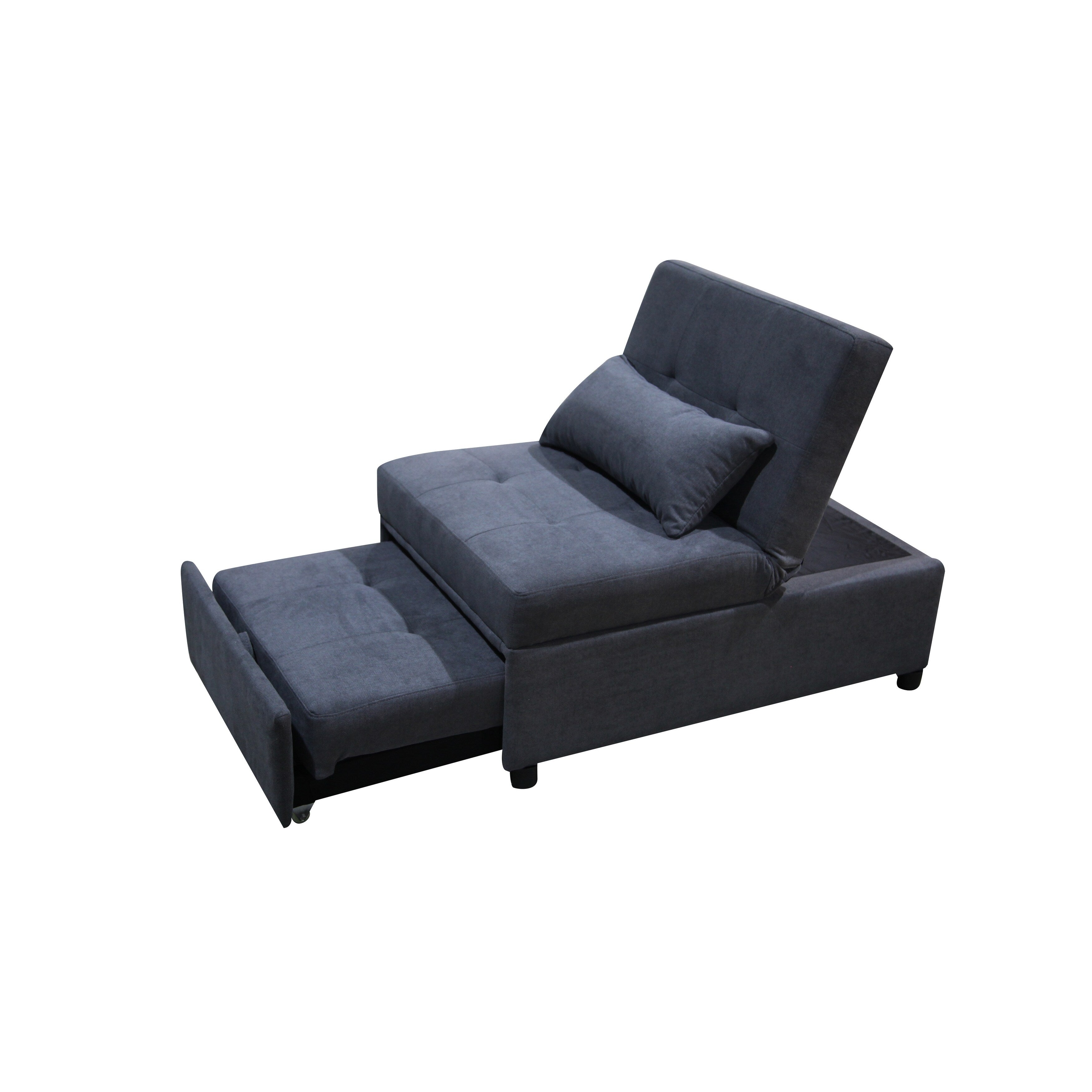 39.8 Single Folding Ottoman Sofa Bed with Adjustable Back and Pillows for Living Room