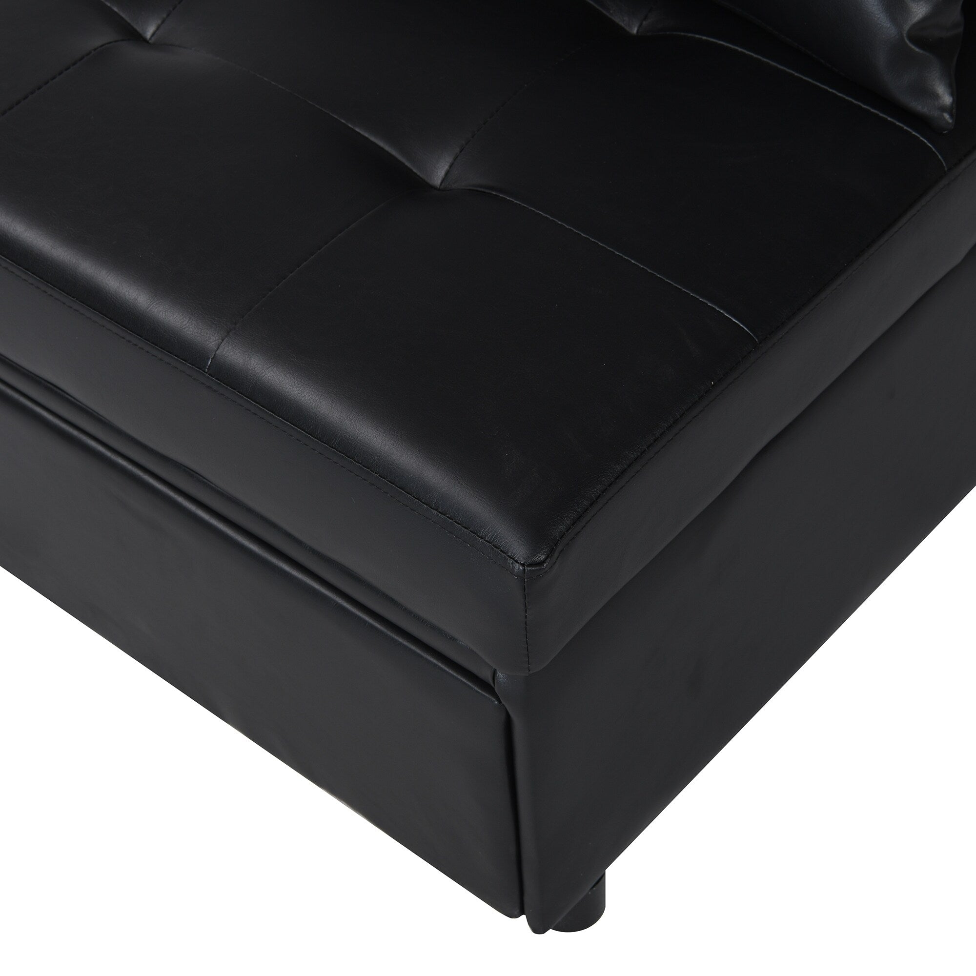 39.8 Single Folding Ottoman Sofa Bed with Adjustable Back and Pillows for Living Room