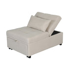 39.8 Single Folding Ottoman Sofa Bed with Adjustable Back and Pillows for Living Room