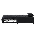39.8 Single Folding Ottoman Sofa Bed with Adjustable Back and Pillows for Living Room