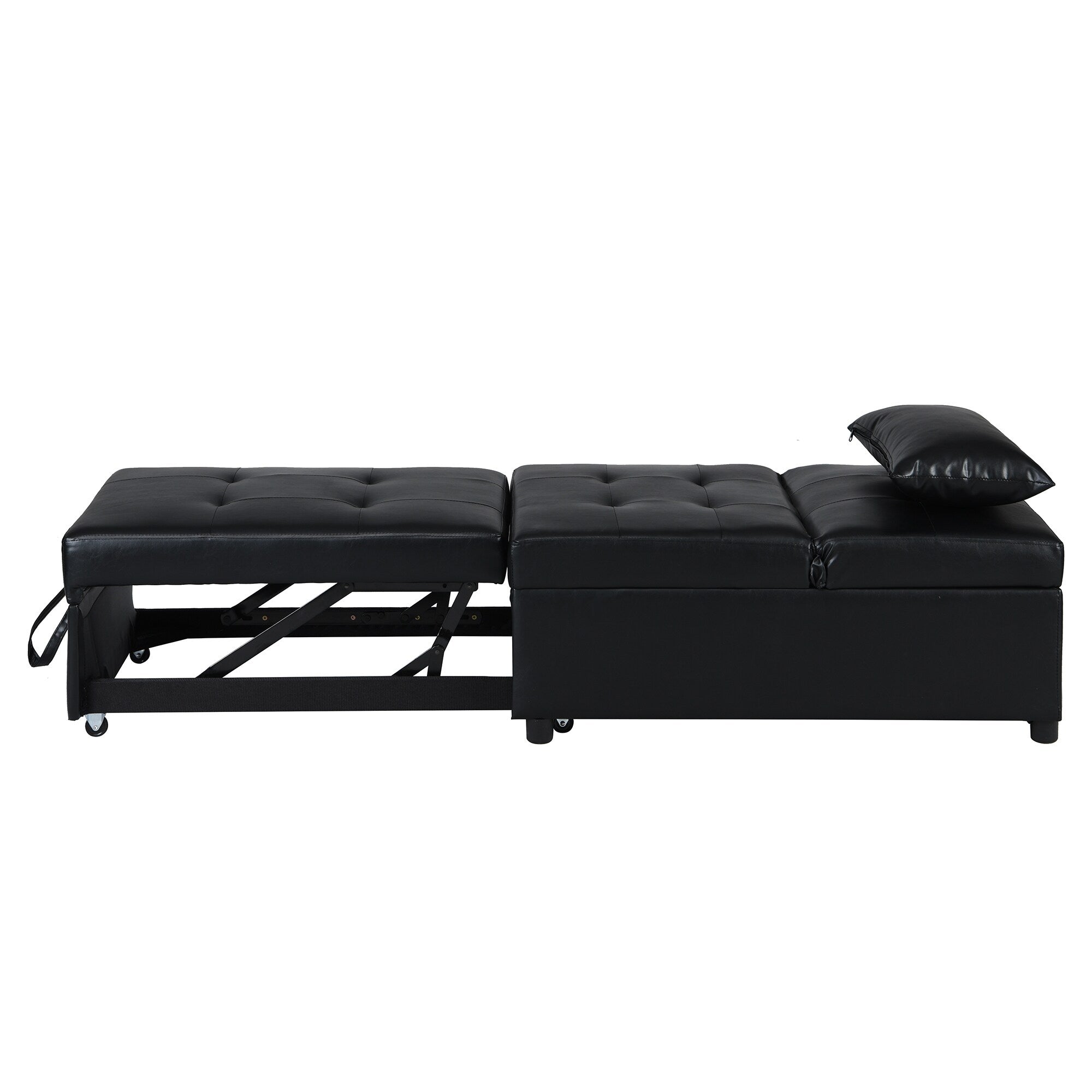 39.8 Single Folding Ottoman Sofa Bed with Adjustable Back and Pillows for Living Room