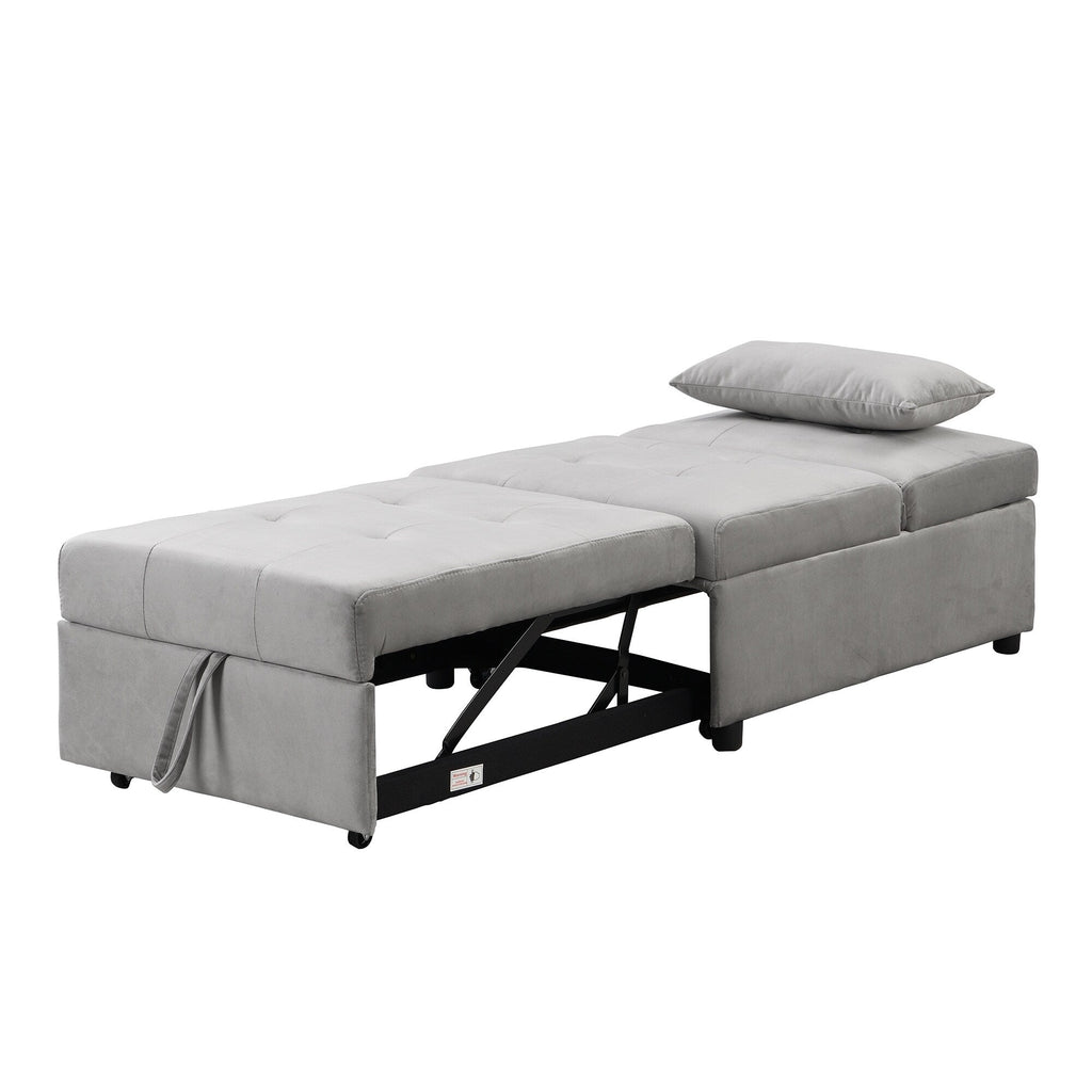 39.8 Single Folding Ottoman Sofa Bed with Adjustable Back and Pillows for Living Room