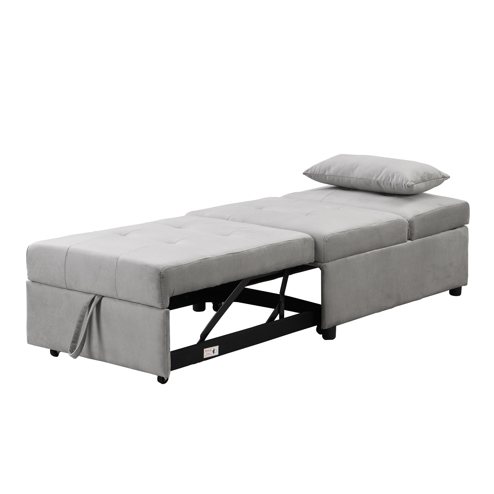 39.8 Single Folding Ottoman Sofa Bed with Adjustable Back and Pillows for Living Room