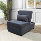 39.8 Single Folding Ottoman Sofa Bed with Adjustable Back and Pillows for Living Room
