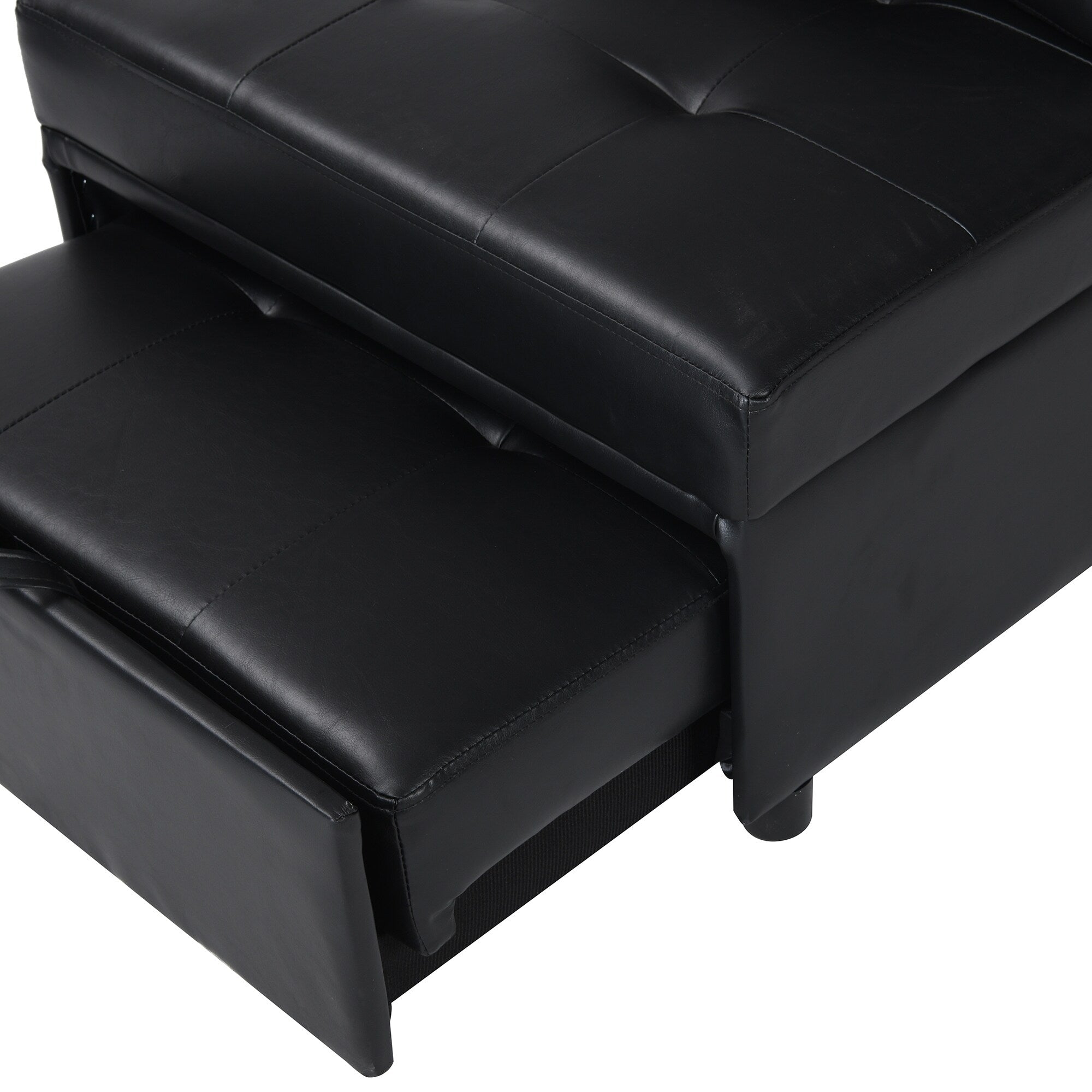 39.8 Single Folding Ottoman Sofa Bed with Adjustable Back and Pillows for Living Room