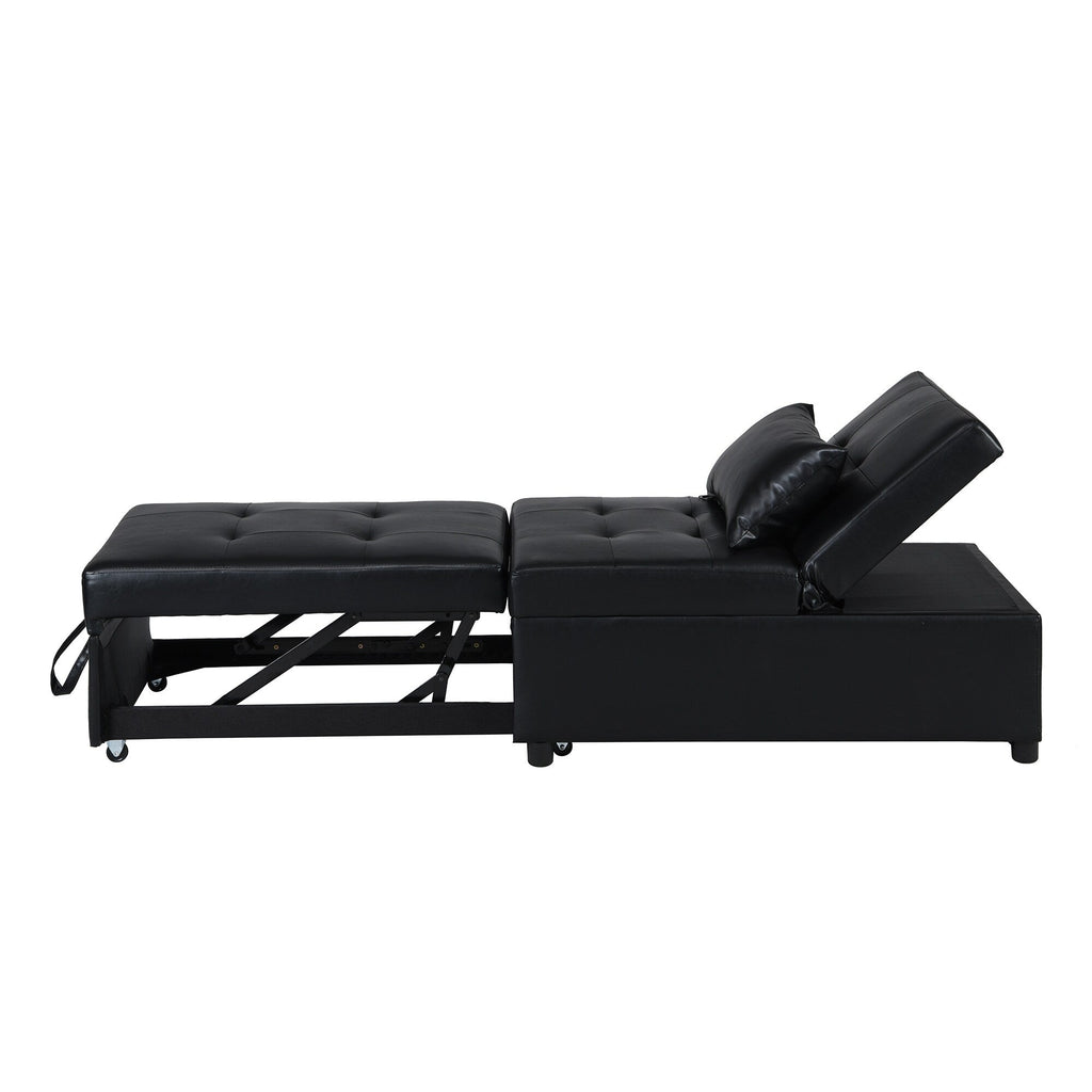 39.8 Single Folding Ottoman Sofa Bed with Adjustable Back and Pillows for Living Room