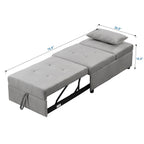 39.8 Single Folding Ottoman Sofa Bed with Adjustable Back and Pillows for Living Room