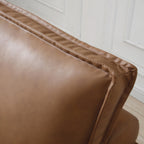 39 Faux Leather Single Multipurpose Ottoman Pull Out Sofa Bed with Adjustable Backrest and Pillow for Living Room