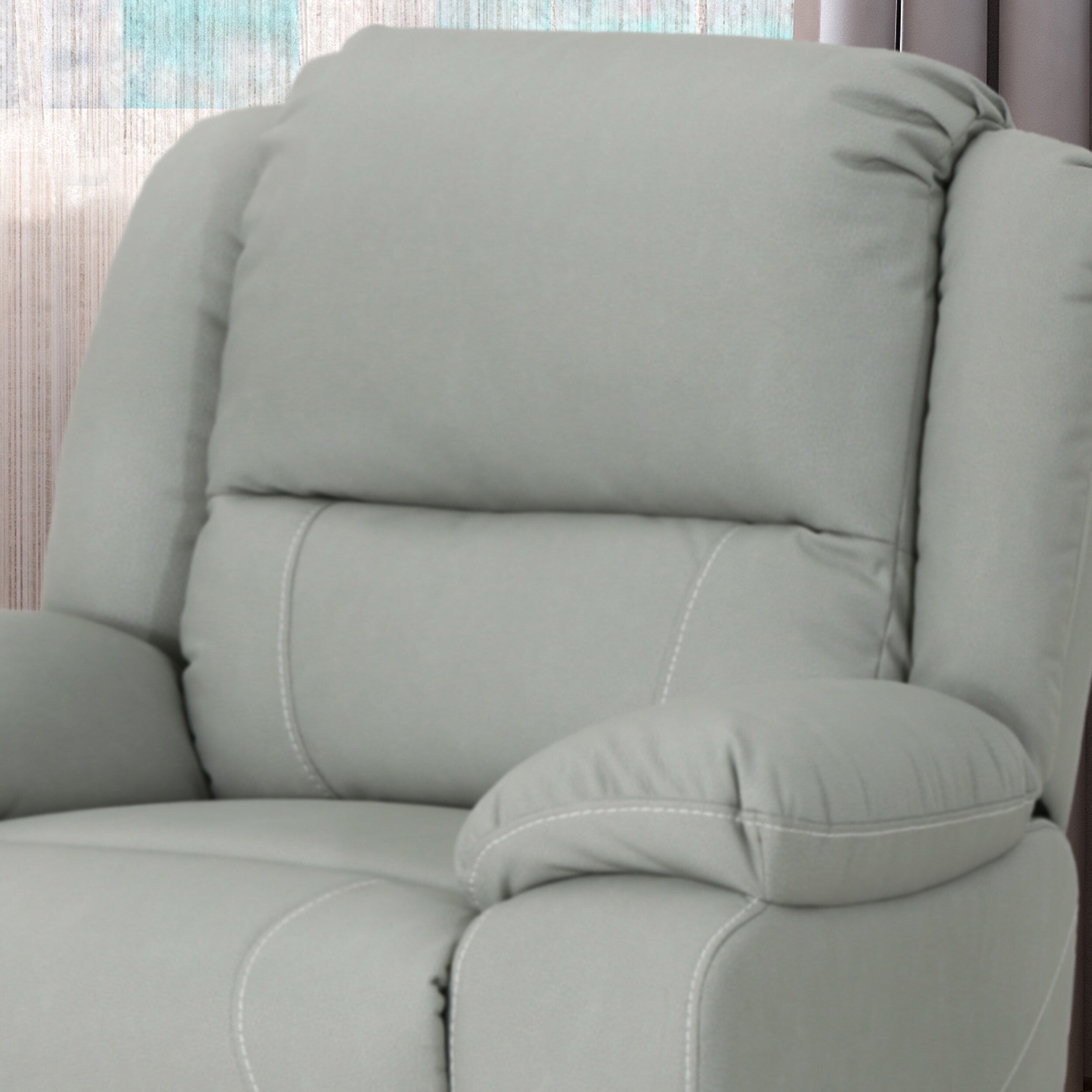 39 Wide Faux Leather Manual Swivel Standard Recliner