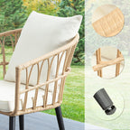 3PCS Rattan Wicker Patio Conversation?Set