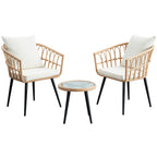 3PCS Rattan Wicker Patio Conversation?Set