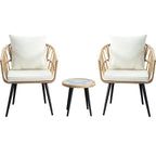 3PCS Rattan Wicker Patio Conversation?Set