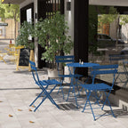 3pc Metal Folding Bistro Set, Weather-Resistant Outdoor/Indoor Conversation Set for Patio, Yard, Garden