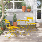 3pc Metal Folding Bistro Set, Weather-Resistant Outdoor/Indoor Conversation Set for Patio, Yard, Garden