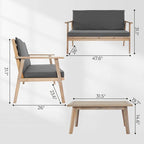 4 - Person Outdoor Seating Group Wood Conversation Set With Cushions