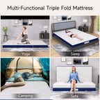 4 Inch Tri-fold Cooling Memory Foam Mattress