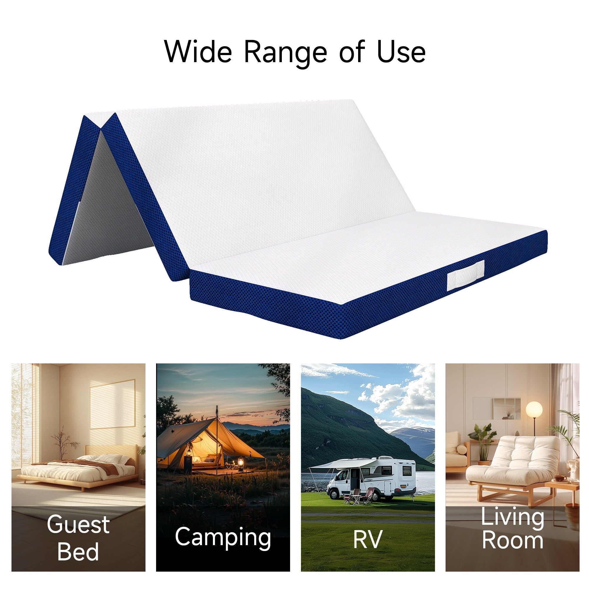 4 Inch Tri-fold Cooling Memory Foam Mattress