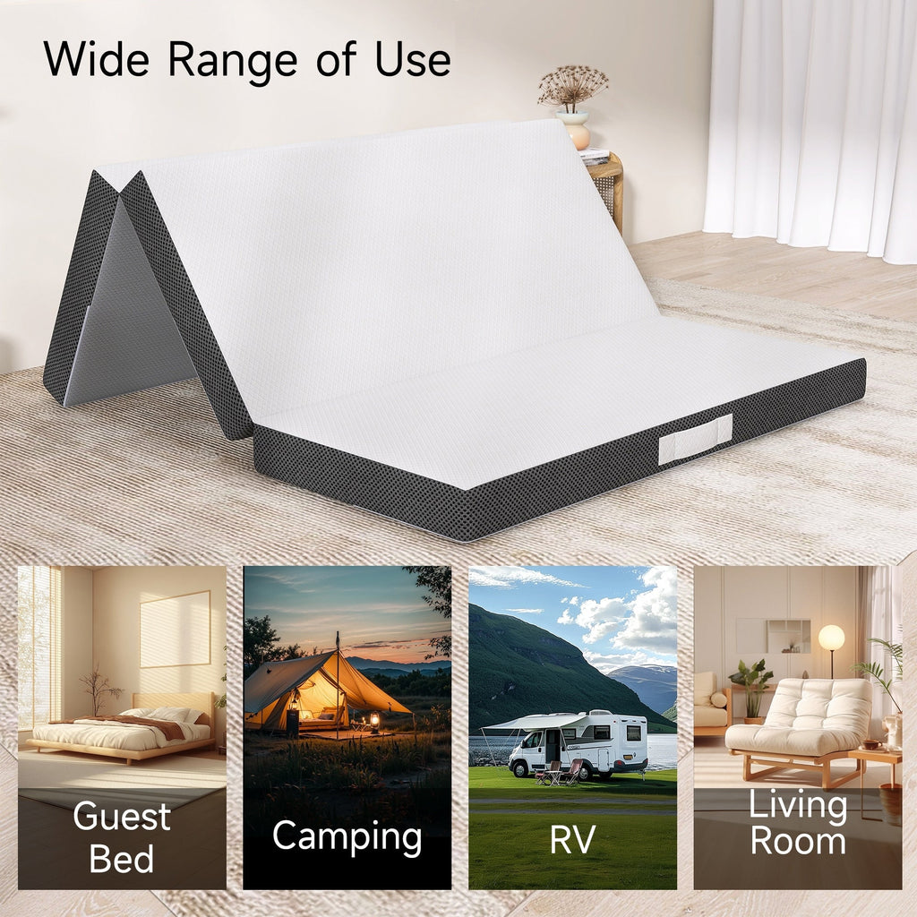 4 Inch Tri-fold Cooling Memory Foam Mattress