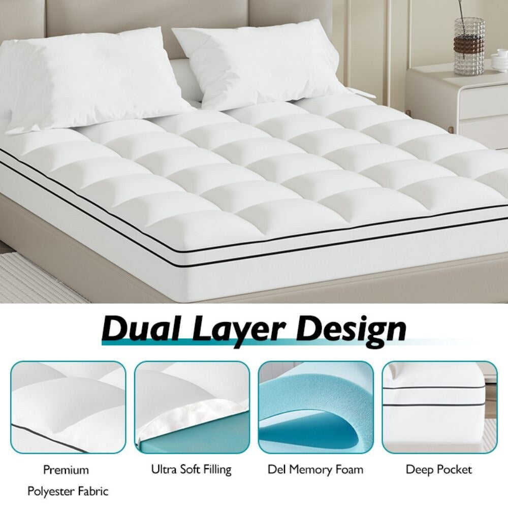 4 Inch White Memory Foam Mattress Covers