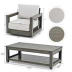 4-Person Aluminum Patio Conversation Set with Swivel Chairs, Hand-painted Frame and Cushions
