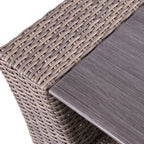 4-Piece Manhattan Rustic Wicker Sofa Set with Tempered Glass