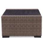 4-Piece Manhattan Rustic Wicker Sofa Set with Tempered Glass